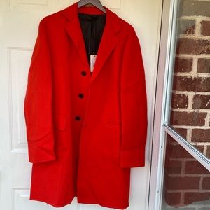 ROBERTO CAVALLI Men’s Red Single Breasted Angola Wool Coat Size 50 (US Size 40)